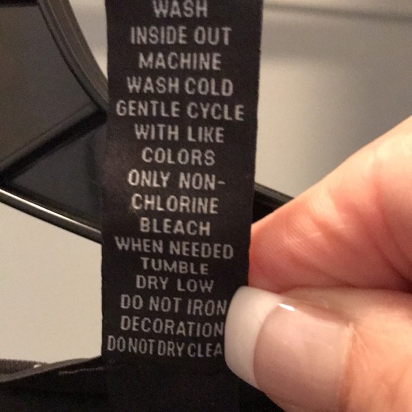 EUC “INC” BLACK COCKTAIL DRESS. EMBELLISHED NECKLINE LONG SLEEVES W/ELASTIC HEM - Picture 7 of 7